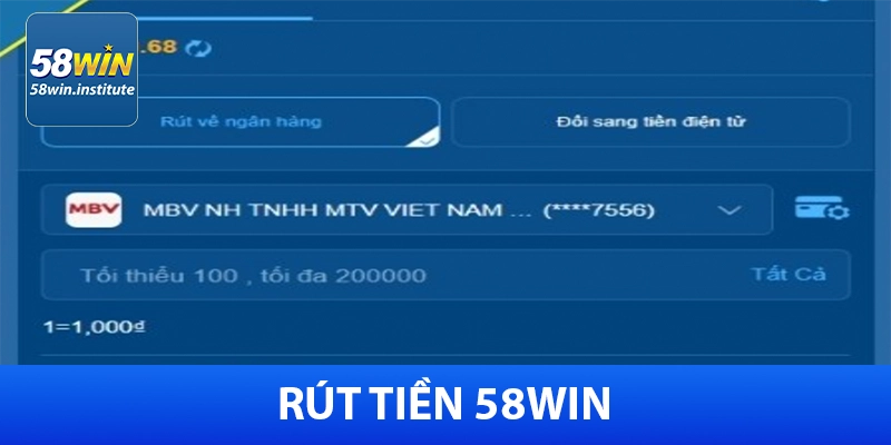Rút tiền 58Win
